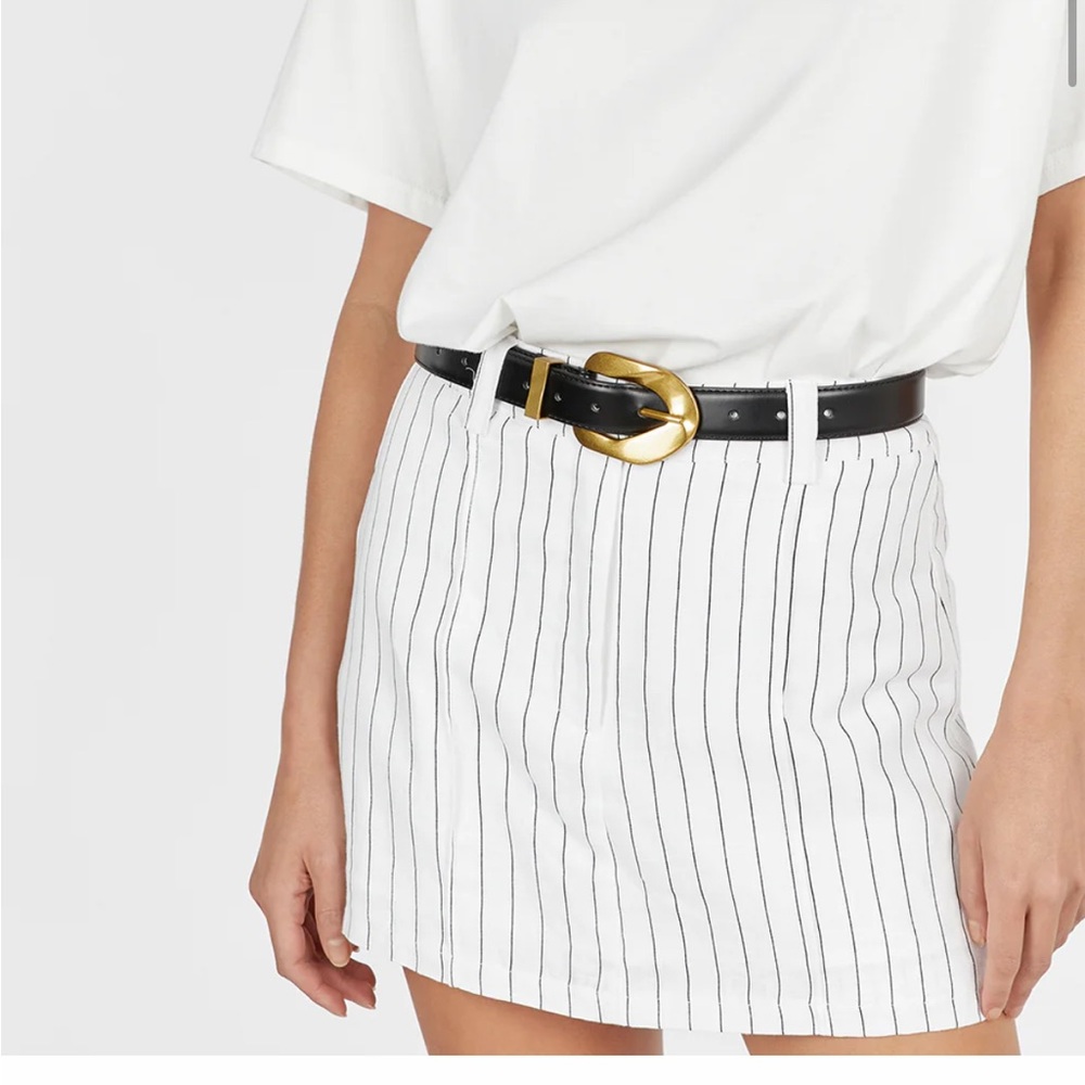 Marcel Pinstripe Linen Skort by DISSH